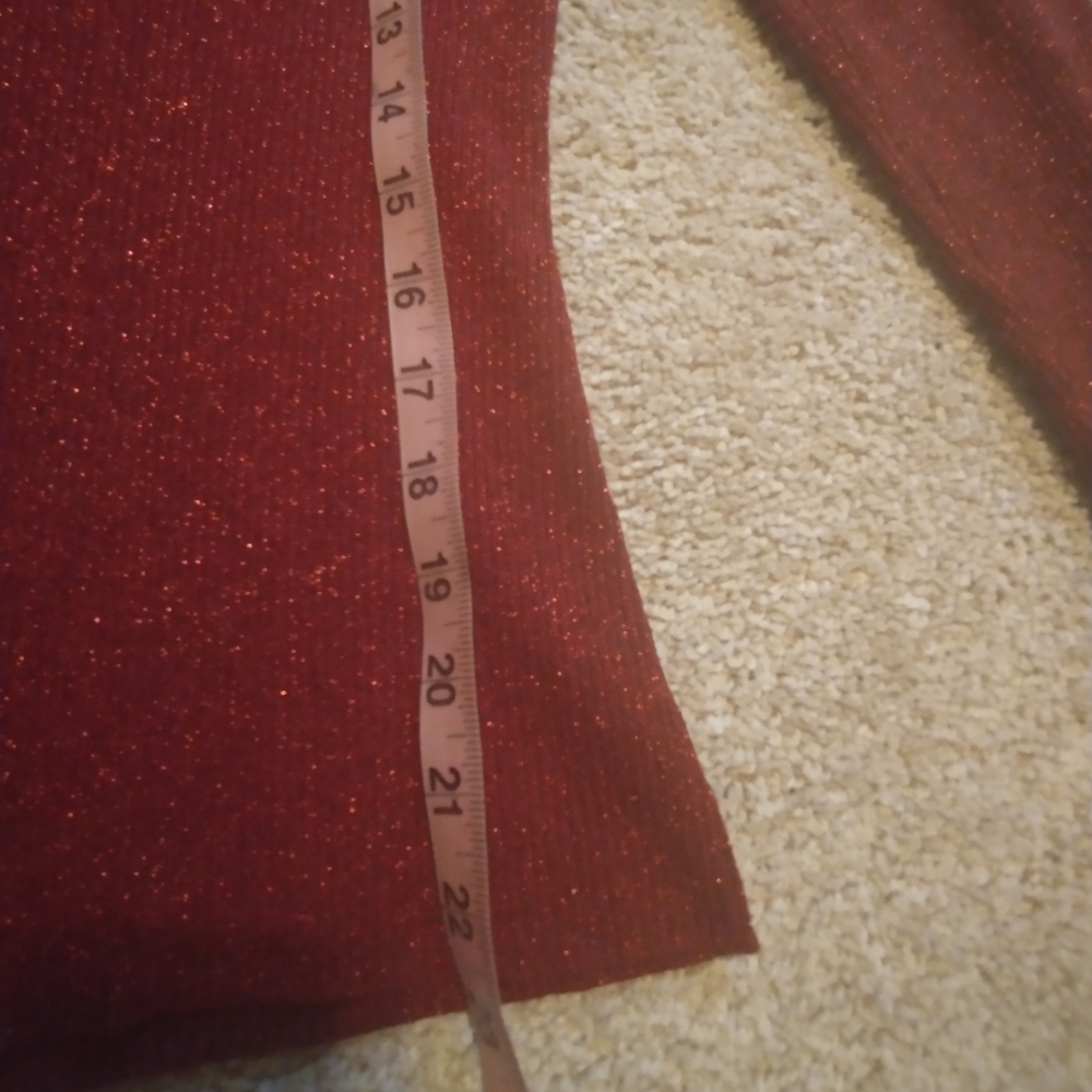 INC International Concepts Red Sparkle Holiday Sweater - Picture 6 of 7